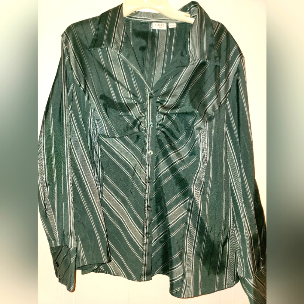 Long Sleeve, full front button women's Blouse